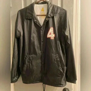 4 Hunnid Good Sex Black Coaches Jacket Black nylon with red EUC Men’s size small